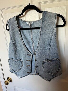 Brand New Denim Heart Vest